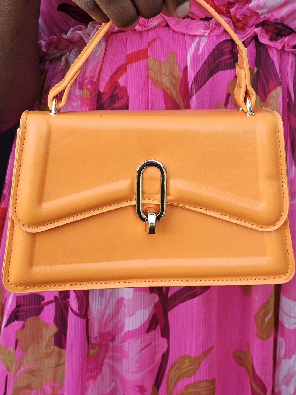 Orange Top-Handle Women's Bag - Contemporary Style